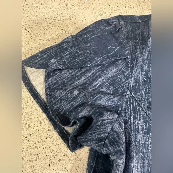 Jaanuu Scrub Set Denim Print Peplum Top Zippers Gold Details XS - Picture 8 of 16